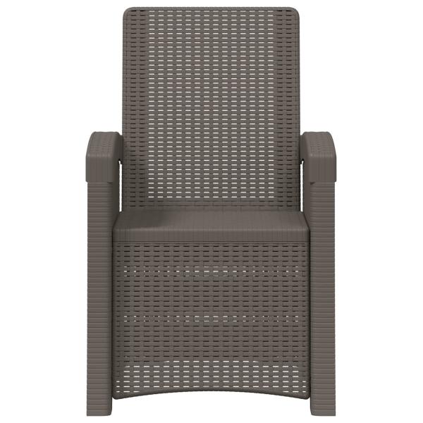 Liegesessel Garten Rattan-Optik Hellgrau PP