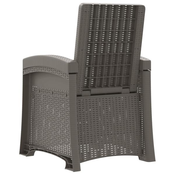 Liegesessel Garten Rattan-Optik Hellgrau PP