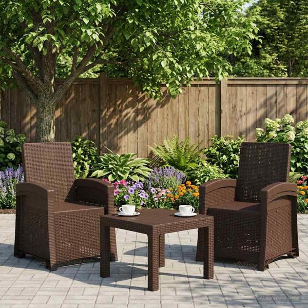 ARDEBO.de - Liegesessel Garten Rattan-Optik 2 stk. Braun PP