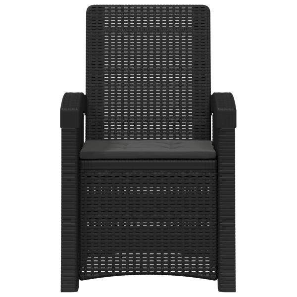 Liegesessel Garten Rattan-Optik Anthrazit PP