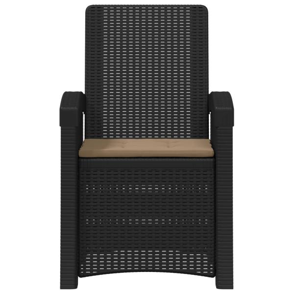 Liegesessel Garten Rattan-Optik Anthrazit und Taupe PP