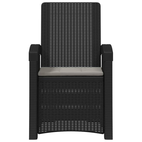 Liegesessel Garten Rattan-Optik Anthrazit und Hellgrau PP