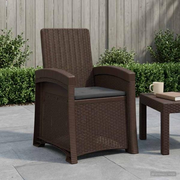 ARDEBO.de - Liegesessel Garten Rattan-Optik Braun und Anthrazit PP