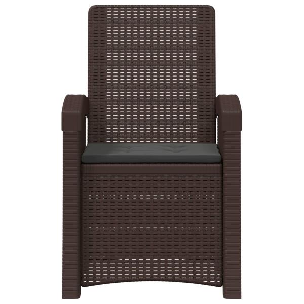 Liegesessel Garten Rattan-Optik Braun und Anthrazit PP