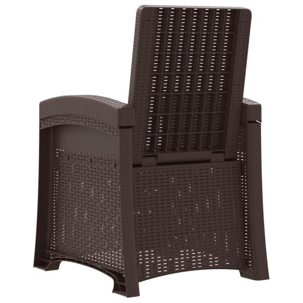 Liegesessel Garten Rattan-Optik Braun und Hellgrau PP