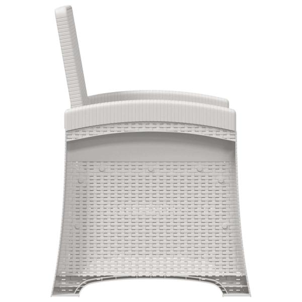 Liegesessel Garten Rattan-Optik Weiß und Taupe PP