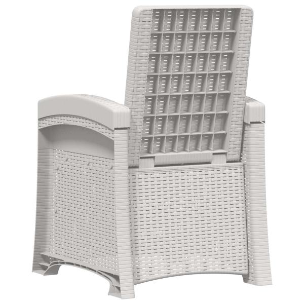 Liegesessel Garten Rattan-Optik Weiß und Taupe PP
