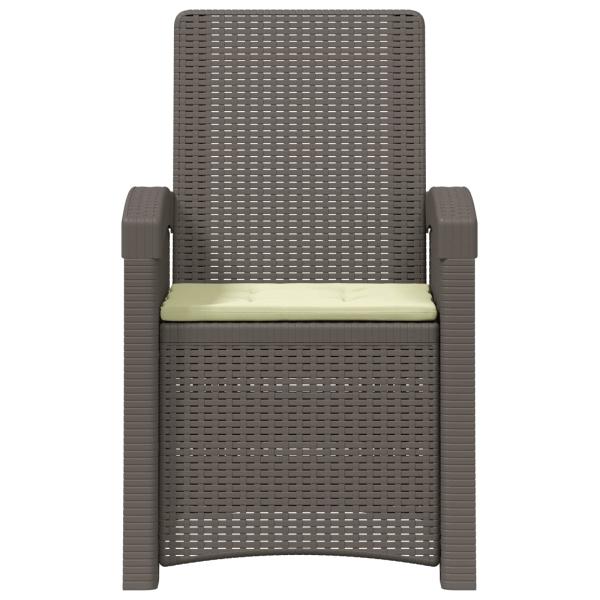 Liegesessel Garten Rattan-Optik Hellgrau und Creme PP