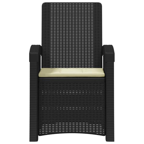 Liegesessel Garten Rattan-Optik 2 stk. Anthrazit und Creme PP