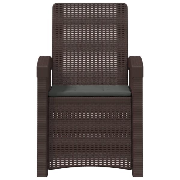 Liegesessel Garten Rattan-Optik 2 stk. Braun und Anthrazit PP