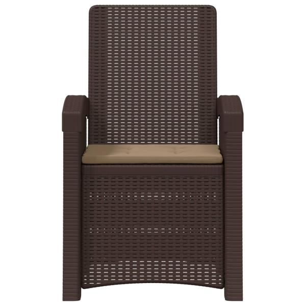 Liegesessel Garten Rattan-Optik 2 stk. Braun und Taupe PP