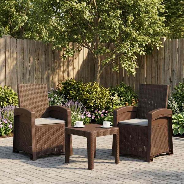 ARDEBO.de - Liegesessel Garten Rattan-Optik 2 stk. Braun und Hellgrau PP