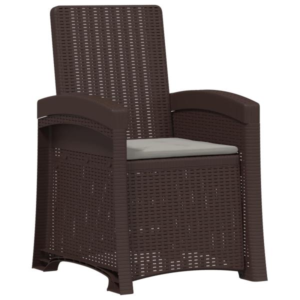 Liegesessel Garten Rattan-Optik 2 stk. Braun und Hellgrau PP