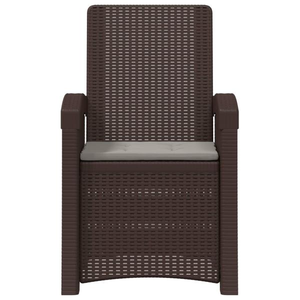 Liegesessel Garten Rattan-Optik 2 stk. Braun und Hellgrau PP