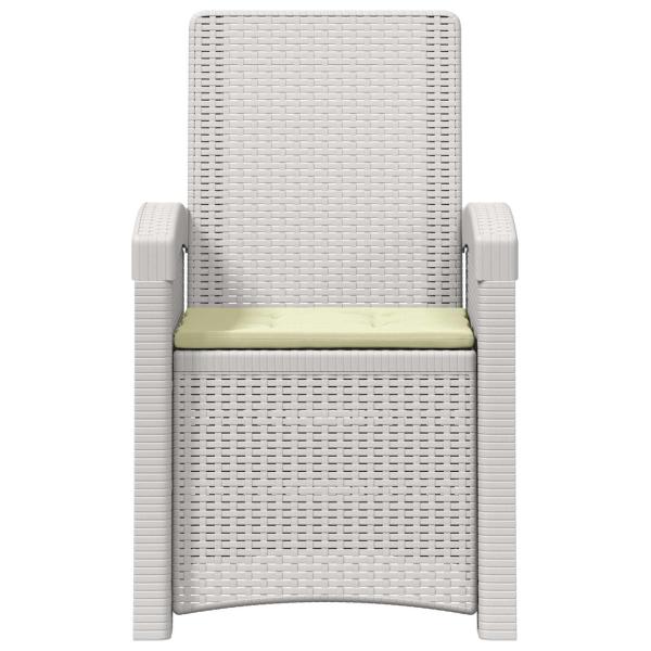 Liegesessel Garten Rattan-Optik 2 stk. Weiß und Creme PP
