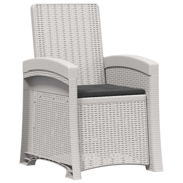 Liegesessel Garten Rattan-Optik 2 stk. Weiß und Anthrazit PP
