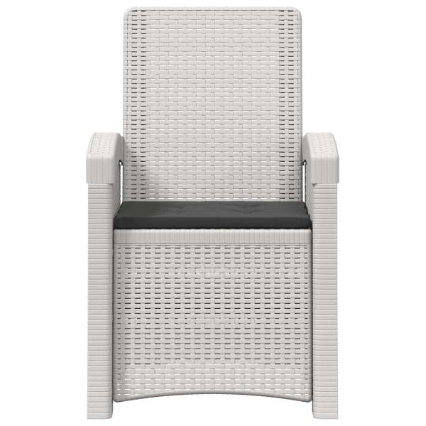 Liegesessel Garten Rattan-Optik 2 stk. Weiß und Anthrazit PP