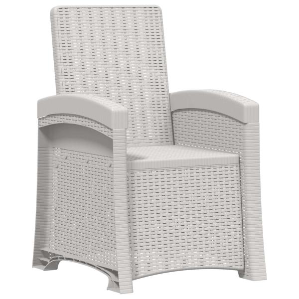 Liegesessel Garten Rattan-Optik 2 stk. Weiß und Taupe PP