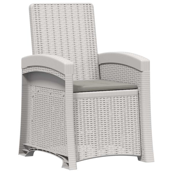 Liegesessel Garten Rattan-Optik 2 stk. Weiß und Hellgrau PP