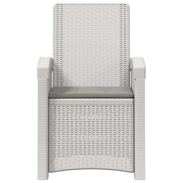 Liegesessel Garten Rattan-Optik 2 stk. Weiß und Hellgrau PP