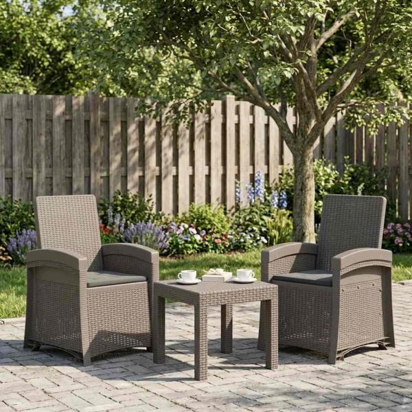 ARDEBO.de - Liegesessel Garten Rattan-Optik 2 stk. Hellgrau und Anthrazit
