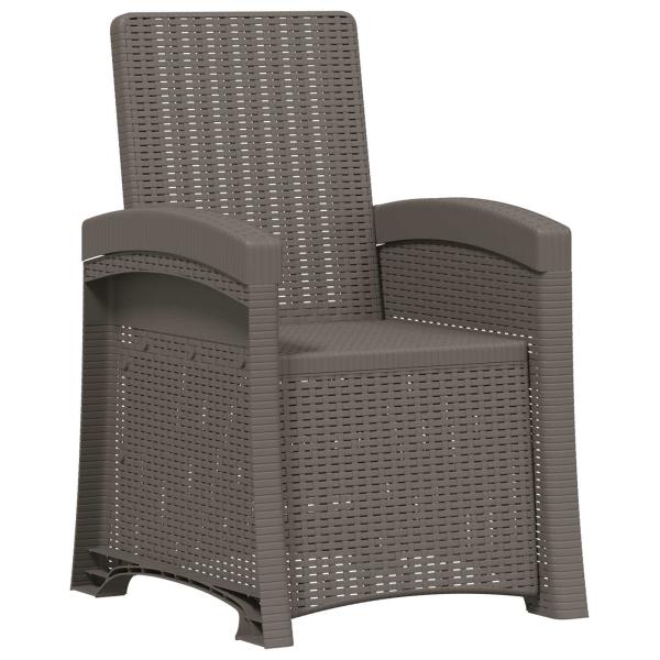 Liegesessel Garten Rattan-Optik 2 stk. Hellgrau und Taupe PP