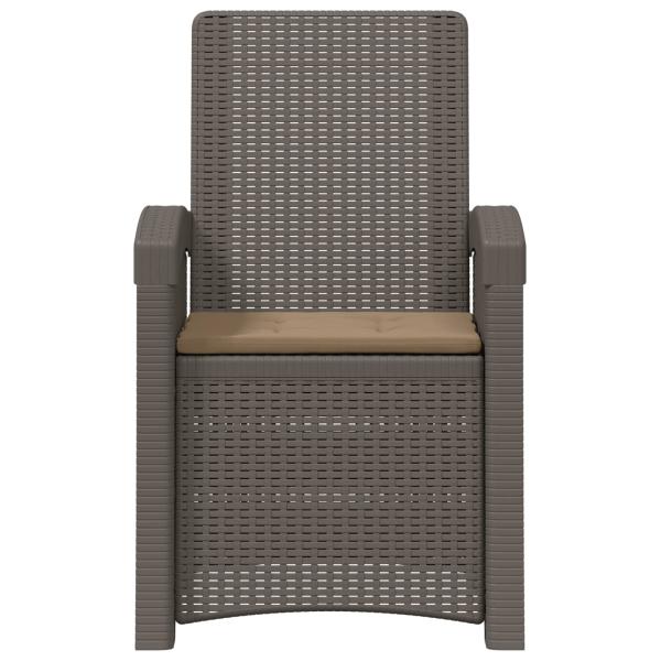 Liegesessel Garten Rattan-Optik 2 stk. Hellgrau und Taupe PP