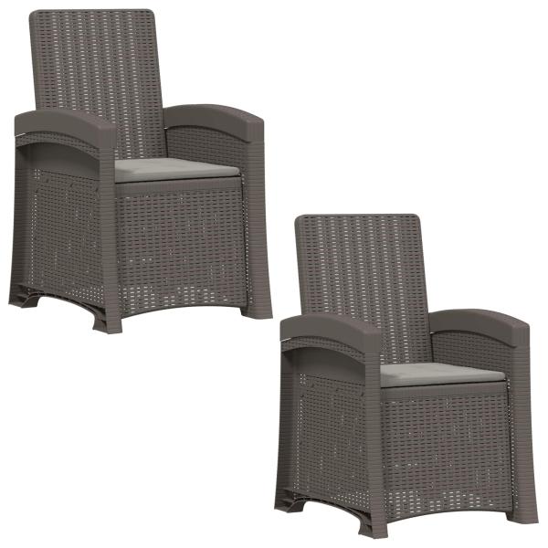 Liegesessel Garten Rattan-Optik 2 stk. Hellgrau PP