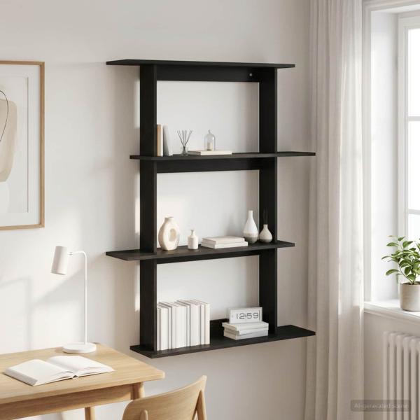 ARDEBO.de - Wandregal Schwarze Eiche 100 x 20 x 126 cm Holzwerkstoff