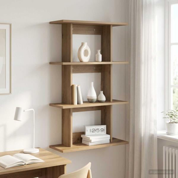 ARDEBO.de - Wandregal Wandhalterung Artisan-Eiche 56 x 20 x 90 cm