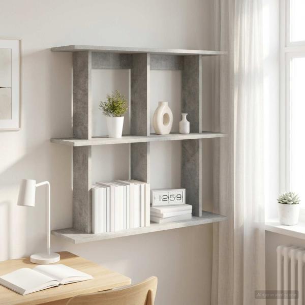 ARDEBO.de - Wandregal Wandhalterung Betongrau 100 x 20 x 75 cm