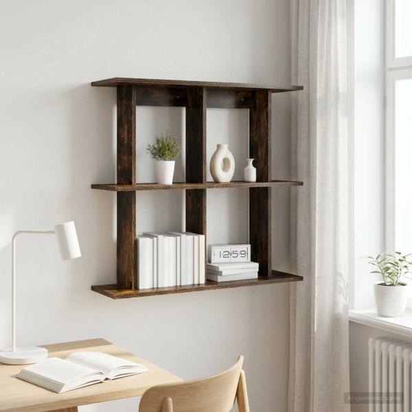ARDEBO.de - Wandregal Wandhalterung Raucheiche 100 x 20 x 75 cm
