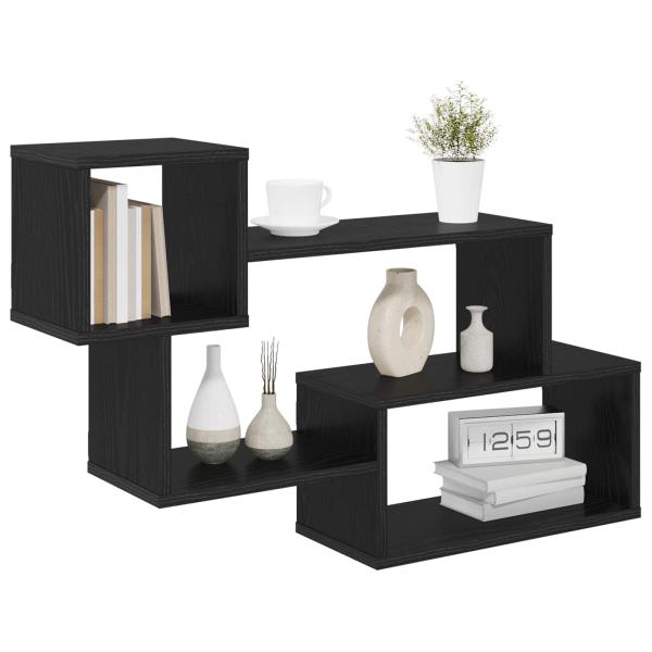 Schwebendes Regal Wandhalterung Schwarze Eiche 87 x 20 x 55 cm