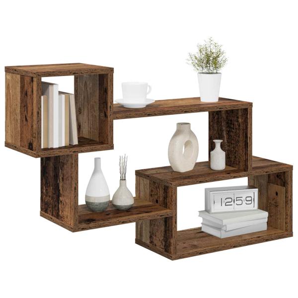 Schwebendes Regal Wandhalterung Altholz 87 x 20 x 55 cm