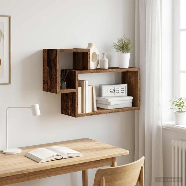 ARDEBO.de - Wandregal Wandhalterung Altholz 55 x 15 x 35 cm Holzwerkstoff