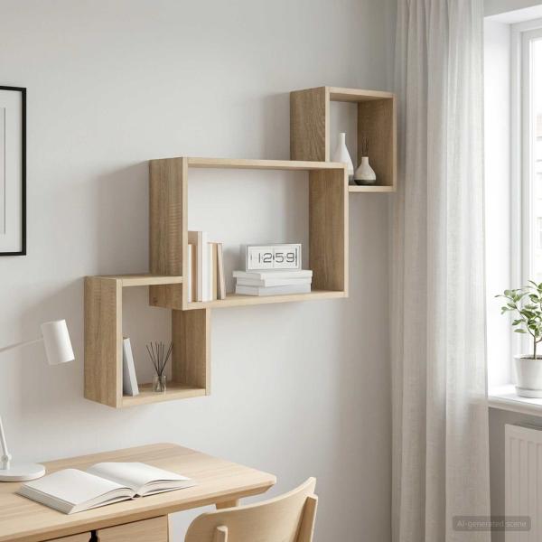 ARDEBO.de - Wandregal Wandhalterung Sonoma-Eiche 91,5 x 15 x 76 cm