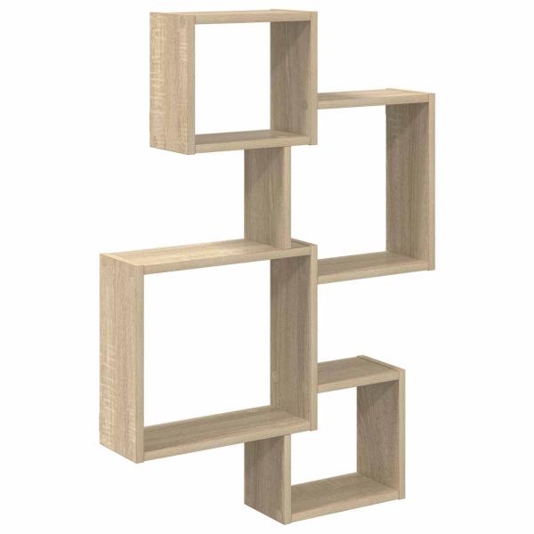 Wandwürfelregale Wandhalterung Sonoma-Eiche 64 x 13,5 x 91,5 cm