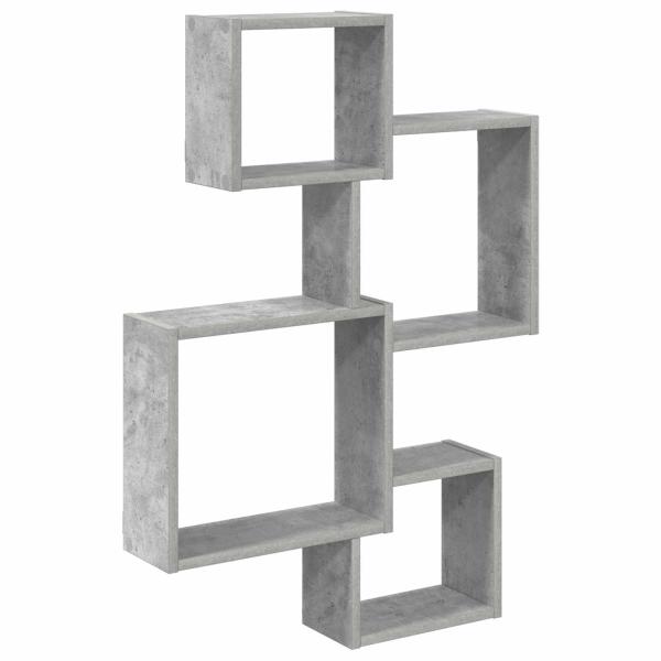 Wandwürfelregale Wandhalterung Betongrau 64 x 13,5 x 91,5 cm
