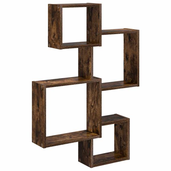 Wandwürfelregale Wandhalterung Raucheiche 64 x 13,5 x 91,5 cm
