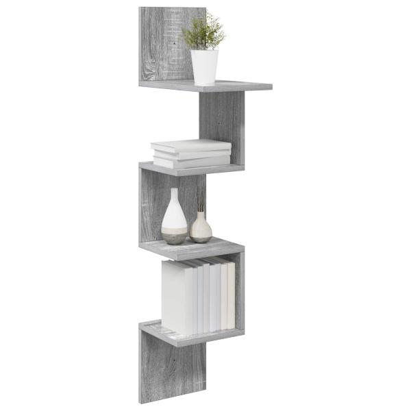 Wandregal Wandhalterung Grau Sonoma 32 x 21 x 107 cm