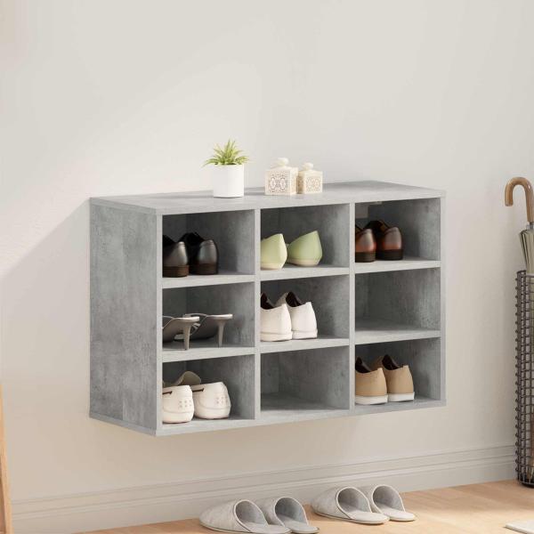 ARDEBO.de - Schuhschrank 77,5 x 30 x 51 cm Holzwerkstoff Betongrau