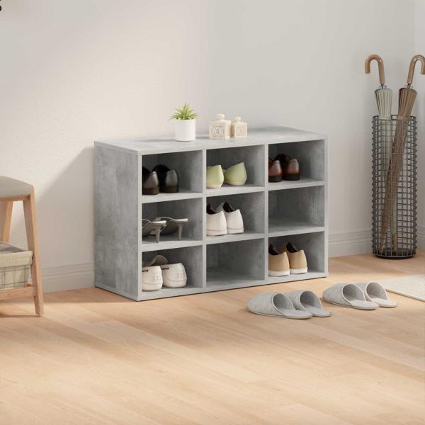 Schuhschrank 77,5 x 30 x 51 cm Holzwerkstoff Betongrau