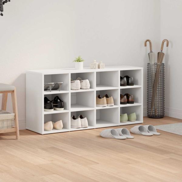 Schuhschrank 103 x 30 x 51 cm Holzwerkstoff Weiß