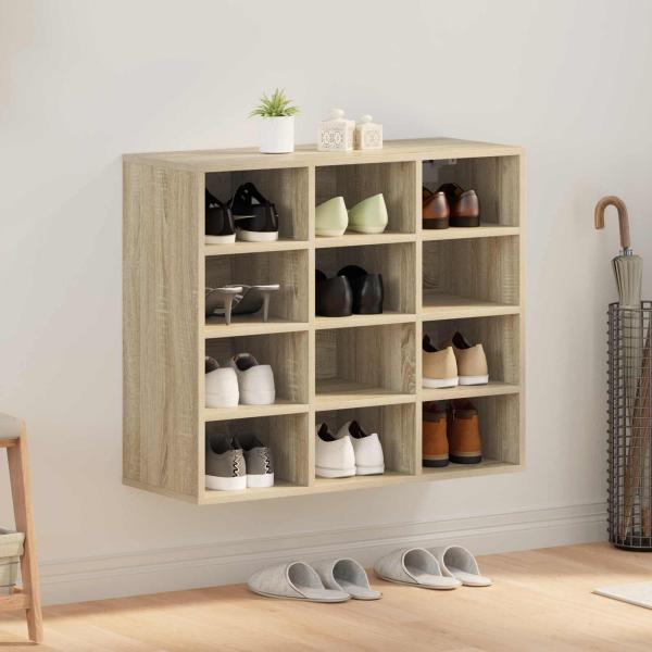 ARDEBO.de - Schuhschrank 77,5 x 30 x 67 cm Holzwerkstoff Sonoma-Eiche