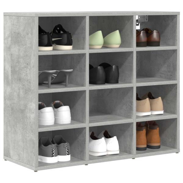 Schuhschrank 77,5 x 30 x 67 cm Holzwerkstoff Betongrau