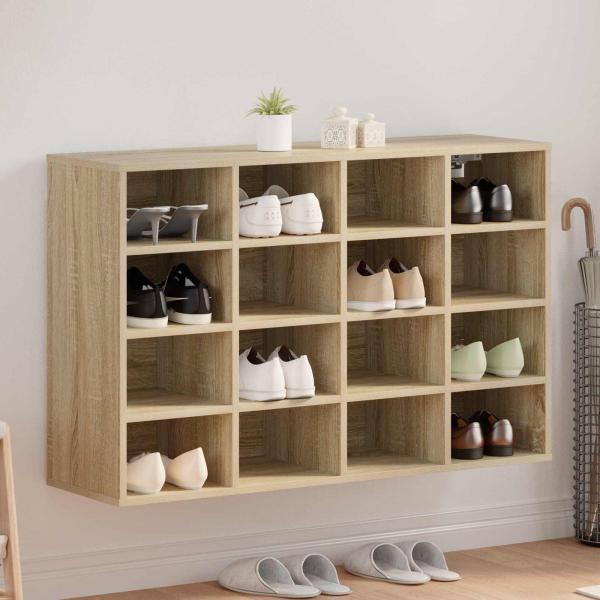 ARDEBO.de - Schuhschrank 103 x 30 x 67 cm Holzwerkstoff Sonoma-Eiche