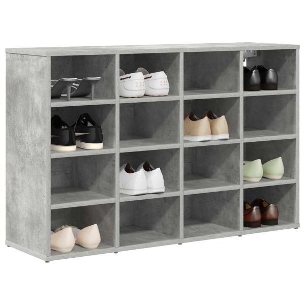 Schuhschrank 103 x 30 x 67 cm Holzwerkstoff Betongrau