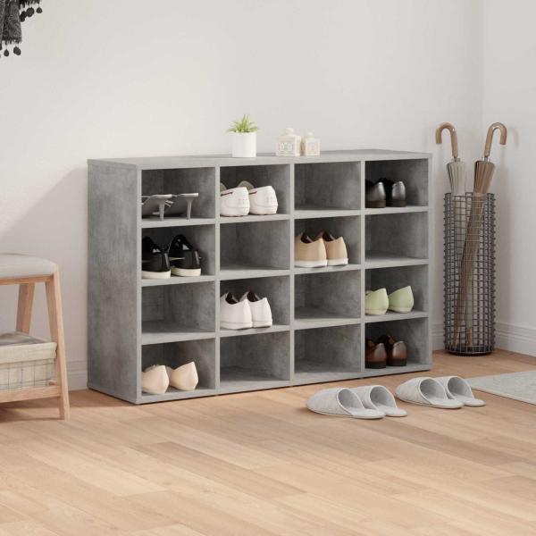 Schuhschrank 103 x 30 x 67 cm Holzwerkstoff Betongrau