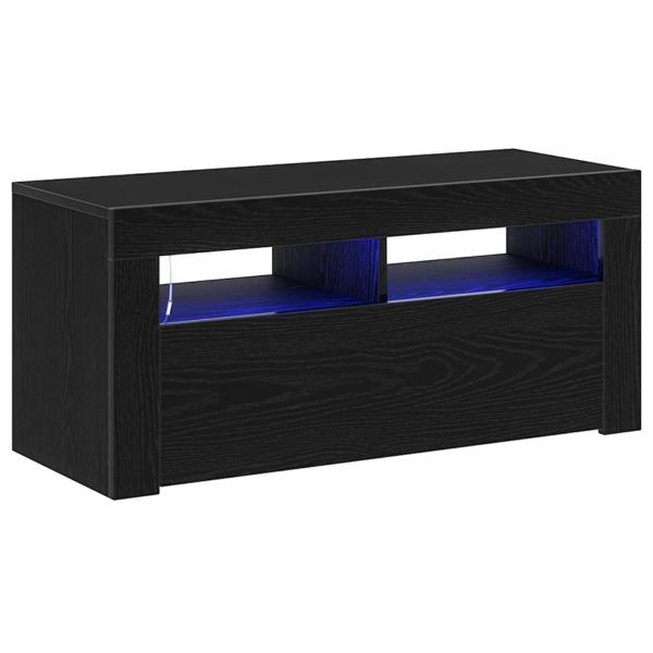 TV-Schränk 90 x 35 x 40 cm Schwarz Eichen-Optik Holzwerkstoff
