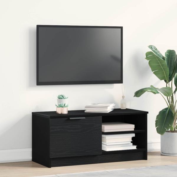 ARDEBO.de - TV-Schränk 80 x 35 x 36,5 cm Schwarz Eichen-Optik Holzwerkstoff